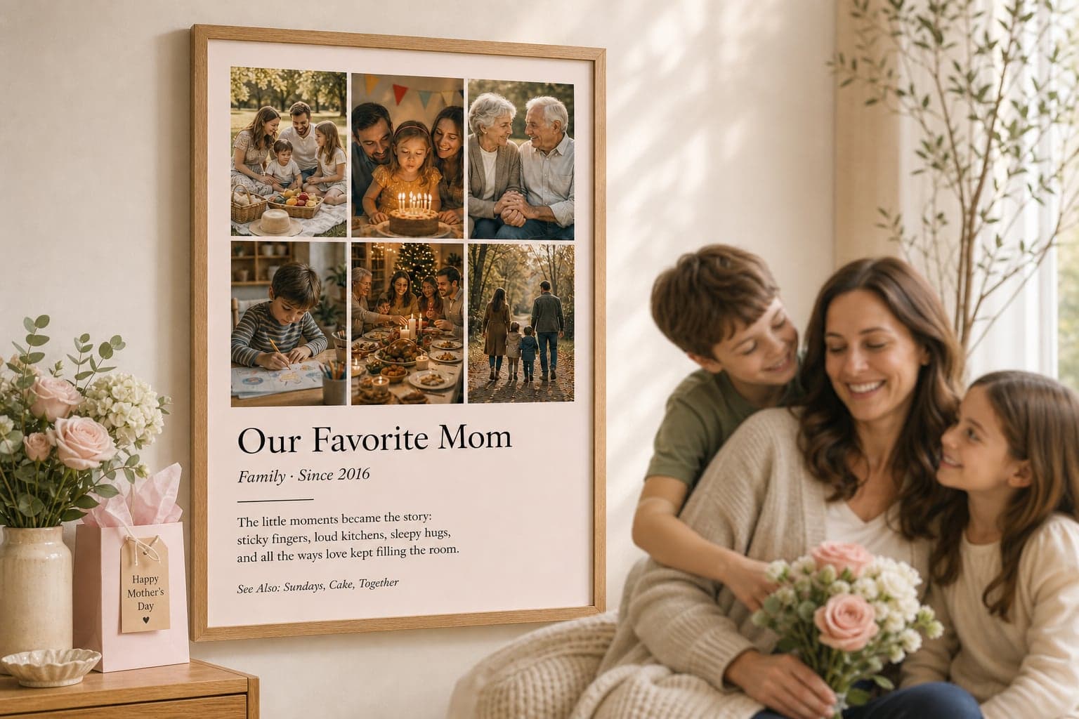 Custom Memory Poster — photo grid and handwritten definition